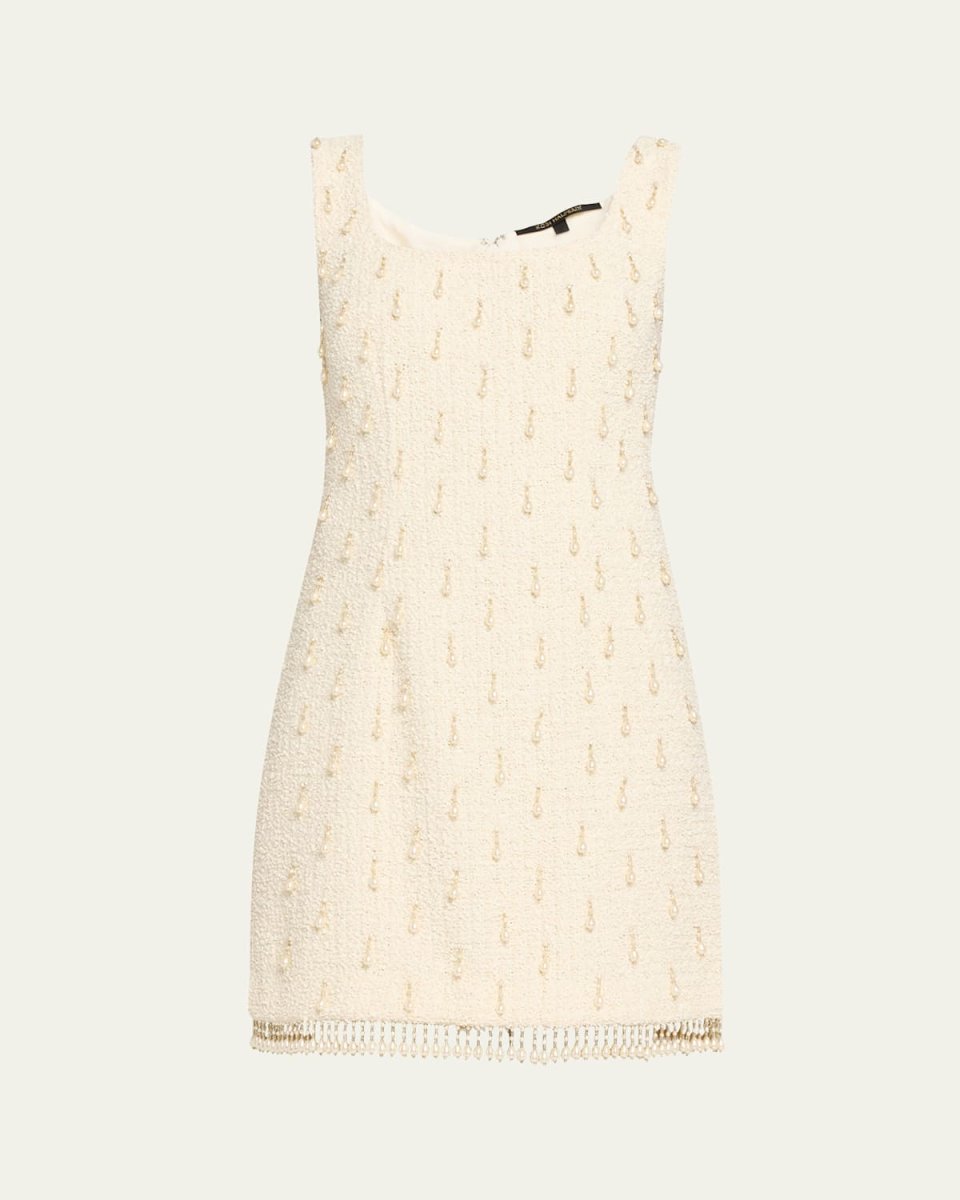 Amelia Sleeveless Beaded Boucle Mini Dress